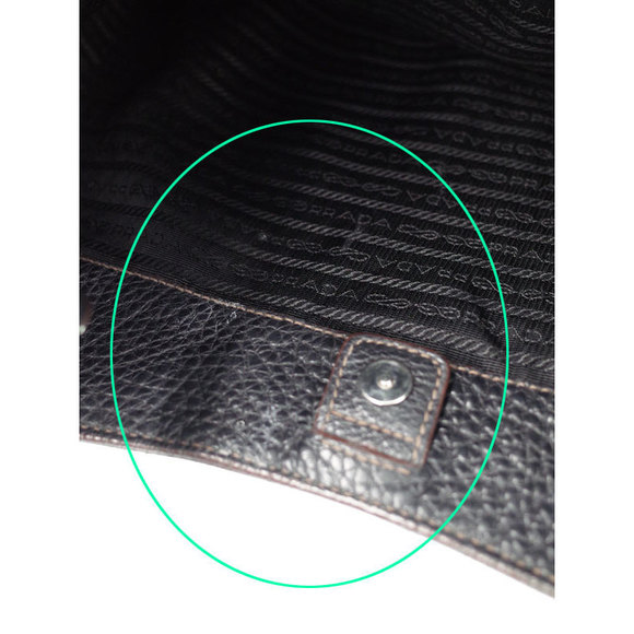 Prada Leather Shoulder Bag Handbag Black - Picture 7 of 9